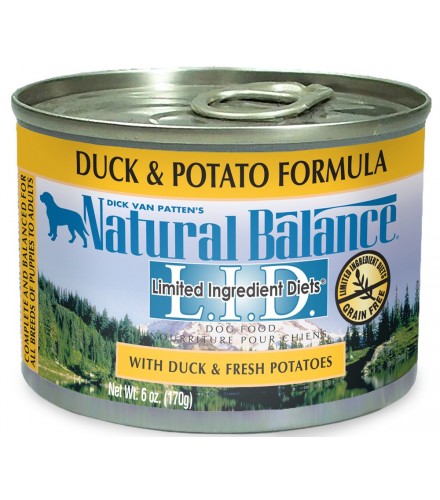 Natural Balance L.I.D. Duck & Potato Formula Canned Dog Food 6oz  (Case of 24)